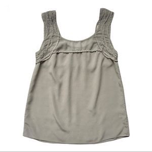 Banana Republic XS pure silk sleeveless grey cami top camisole braided straps​